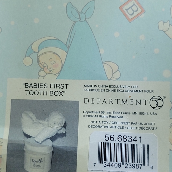 Department 56 Baby's First Tooth Box, snowbaby angel, vintage - Picture 11 of 11